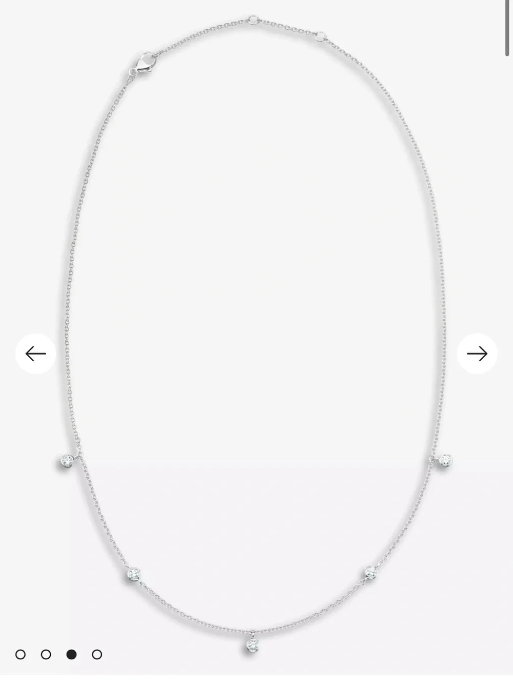 DE BEERS Jewellers white gold Necklace with Five diamond Drops